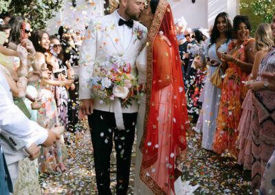 Couple just married. Confetti photo