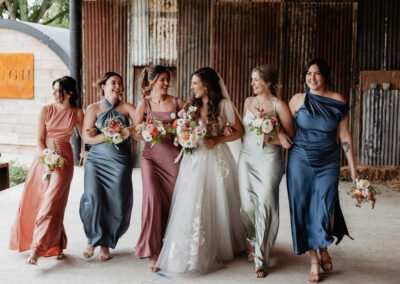 bride and bridesmaid flowers