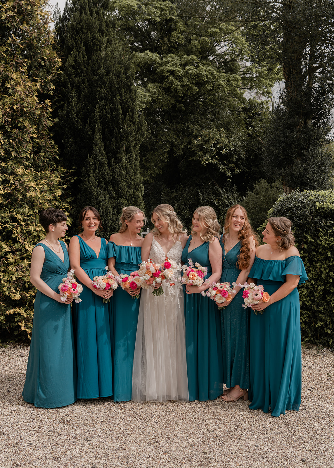 Bride and bridesmaids